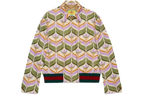 Gucci x adidas Trefoil Print Jacket Green/Ivory Men's 